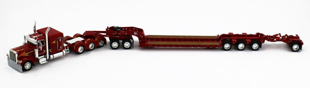 2022 DCP 1:64 *RED w/FLAME* Peterbilt 389 Tri-Axle w/Magnitude