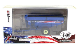 1:64 SpecCast J&M X-Tended X1112 FLOTATION TIRE Grain Cart BLUE *AMERICAN FLAG*