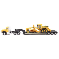 1:87 DIECAST MASTERS *CATERPILLAR CAT* CT660 Semi w/Lowboy & 163H Motor Grader