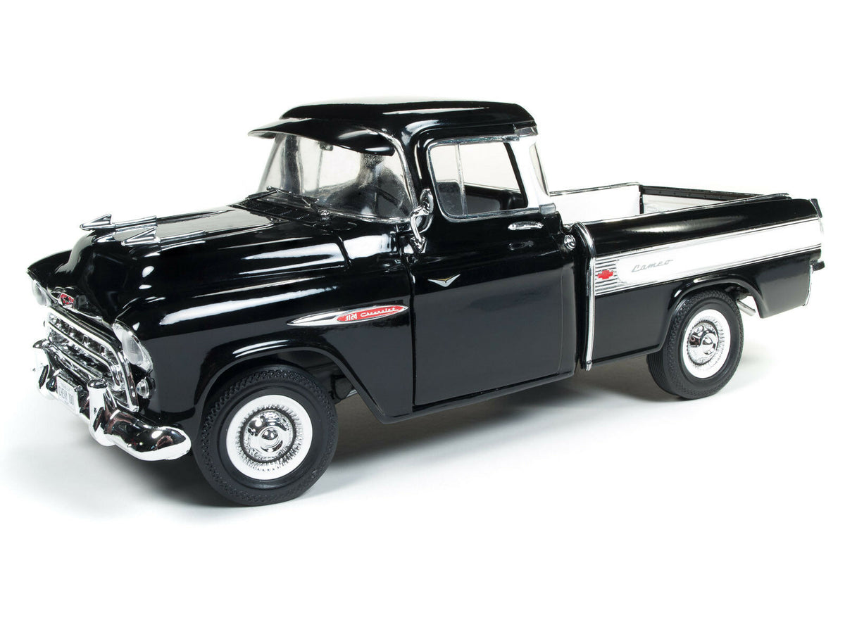 2018 AUTO WORLD 1:18 AMERICAN MUSCLE *BLACK* 1957 Chevy CAMEO