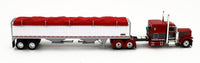 2023 DCP 1:64 *RED & GRAY* Peterbilt 389 63" Flattop w/WILSON GRAIN TRAILER