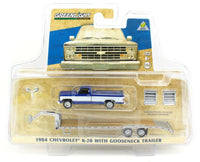 
              1:64 GreenLight *BLUE & WHITE* 1984 Chevrolet K-20 w/GOOSENECK Flatbed *NIP*
            