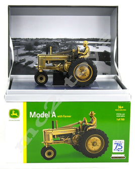 2020 ERTL 1:32 JOHN DEERE *GOLD* Model A Tractor w/Man *75th Anniversary* NIB!