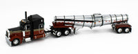 2023 DCP 1:64 *BLACK & ORANG* Peterbilt 379 63" Midroof w/CHROME Polar Tanker