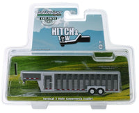1:64 GreenLight *GUN METAL GRAY* Vertical 3 Hole Side LIVESTOCK TRAILER NIP