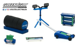 1:64 GreenLight *HOBBY EXCLUSIVE* FALKEN TIRE THEMED 6pc TOOL ACCESSORY PACK NIP