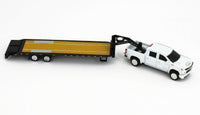 1:64 ERTL *WHITE* 2020 Chevrolet SILVERAD 2500 HD Truck w/GOOSENECK FLATBED NEW!