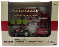 1:64 ERTL CASE IH *HAYING SET* 210 Tractor BALER MOWER RAKE & HAY BALES *NIB*