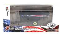 1:64 SpecCast J&M X-Tended X1112 FLOTATION TIRE Grain Cart BLACK *AMERICAN FLAG*