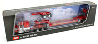 
              2021 DCP 1:64 *RED* Kenworth W900A Fontaine Tri-Axle Magnitude Lowboy & Jeep
            