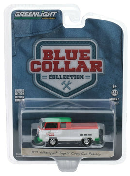 1:64 GreenLight *BLUE COLLAR 7* Turtle Wax 1979 VW Crew Cab Pickup Truck *NIP*