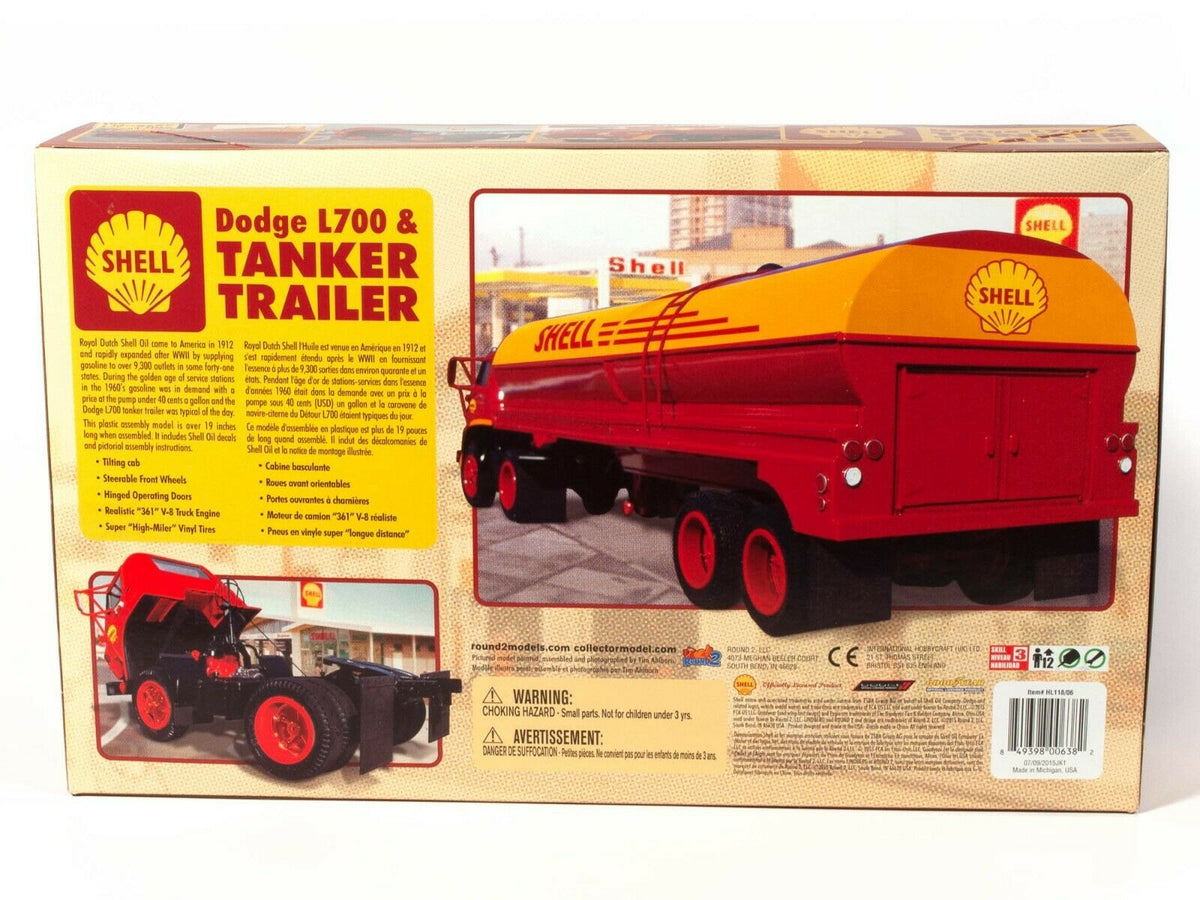 Lindberg Dodge L700 w/ Shell Tanker 1/25 Scale Model Kit –