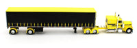 DCP 1:64 *YELLOW & BLACK* Peterbilt 379 63" w/53' Spread-Axle Tautliner Trailer