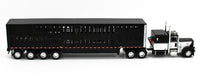 2023 DCP 1:64 *BLACK & WHITE* Peterbilt 389 Flattop w/QUAD AXLE Wilson Livestock