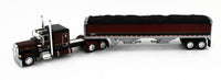 2023 DCP 1:64 *DARK RED  BLACK* Peterbilt 389 63" Flattop w/WILSON GRAIN TRAILER