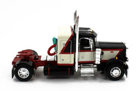 DCP 1:64 *BLACK CREAM Single Axle Peterbilt 359 36" Flattop 40' Vintage Trailer