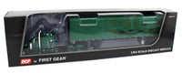 DCP 1:64 *GREEN & BLACK* Peterbilt 359 63" Mid-roof & Utility ROLL TARP TRAILER