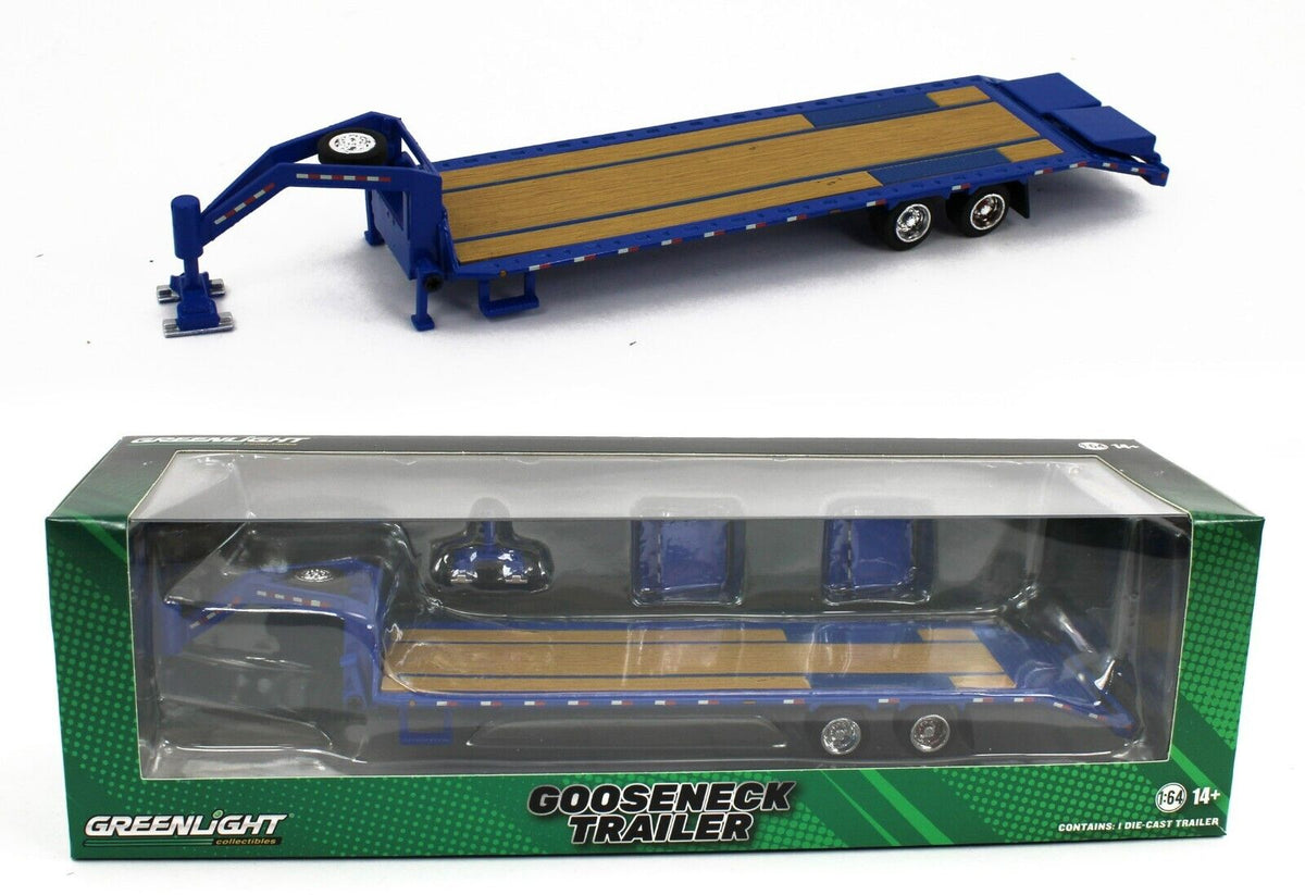 1:64 GreenLight *HITCH & TOW* BLUE *GOOSENECK* 5th Wheel FLATBED