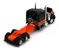 DCP 1:64 *BLACK & ORANGE* Stretched Peterbilt 389 70" Midroof w/Renegade Lowboy