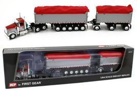DCP 1:64 RED Kenworth W900L & EAST Michigan Series 31' & 20' END DUMP TRAILER