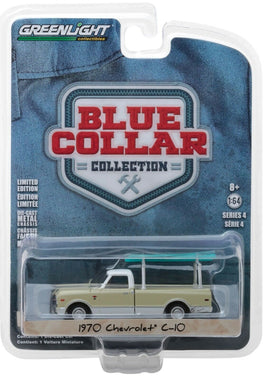 1:64 GreenLight *BLUE COLLAR 4* GREEN & WHITE 1970 Chevrolet C-10 w/LADDER *NIP*