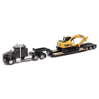 1:87 DIECAST MASTERS *CATERPILLAR CAT* Kenworth T880 Semi Lowboy 320D Excavator