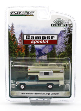 1:64 Greenlight *HOBBY EXCLUSIVE* Teal 1978 Ford F-250 Camper Special *NIP*