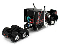 DCP 1:64 *BLACK & RED* Peterbilt 359 63" Mid-roof & Utility ROLL TARP TRAILER