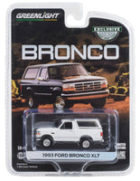 1:64 GreenLight HOBBY EXCLUSIVE Oxford White 1993 Ford Bronco XLT OJ Simpson NIP