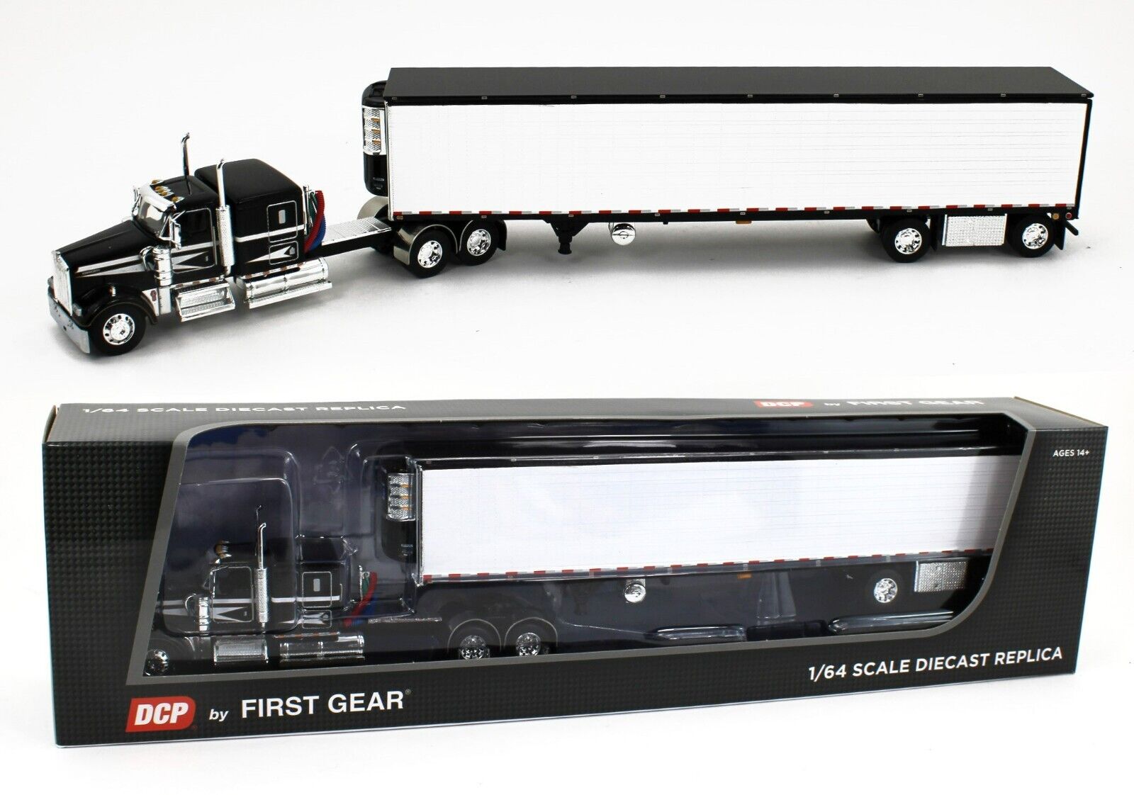 2024 NEW 1:64 DCP *BLACK & WHITE* Kenworth W900L w/Spread