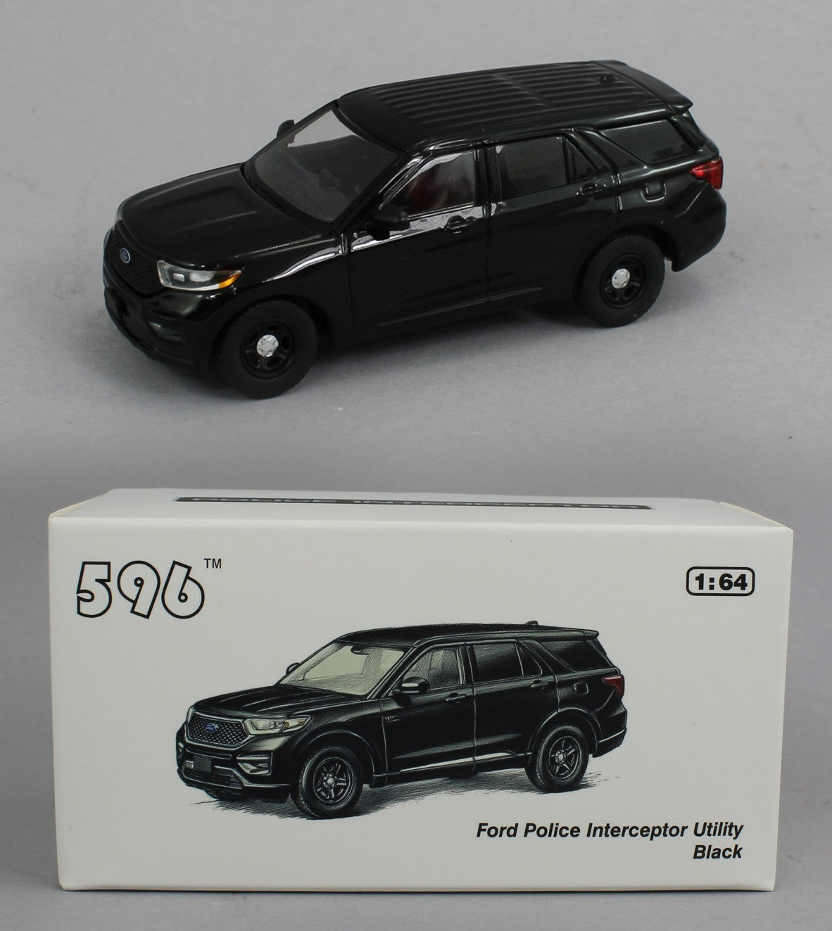 1:64 *596 DIECAST* BLACK Ford Police Interceptor Utility SUV