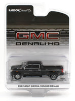 
              1:64 GreenLight *PAIR* Black & White 2022 GMC Sierra 3500HD Denali DUALLY *NIP*
            