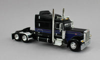 
              DCP 1:64 *BLACK & BLUE* Peterbilt 389 63" Midroof Container Trailer & Containers
            