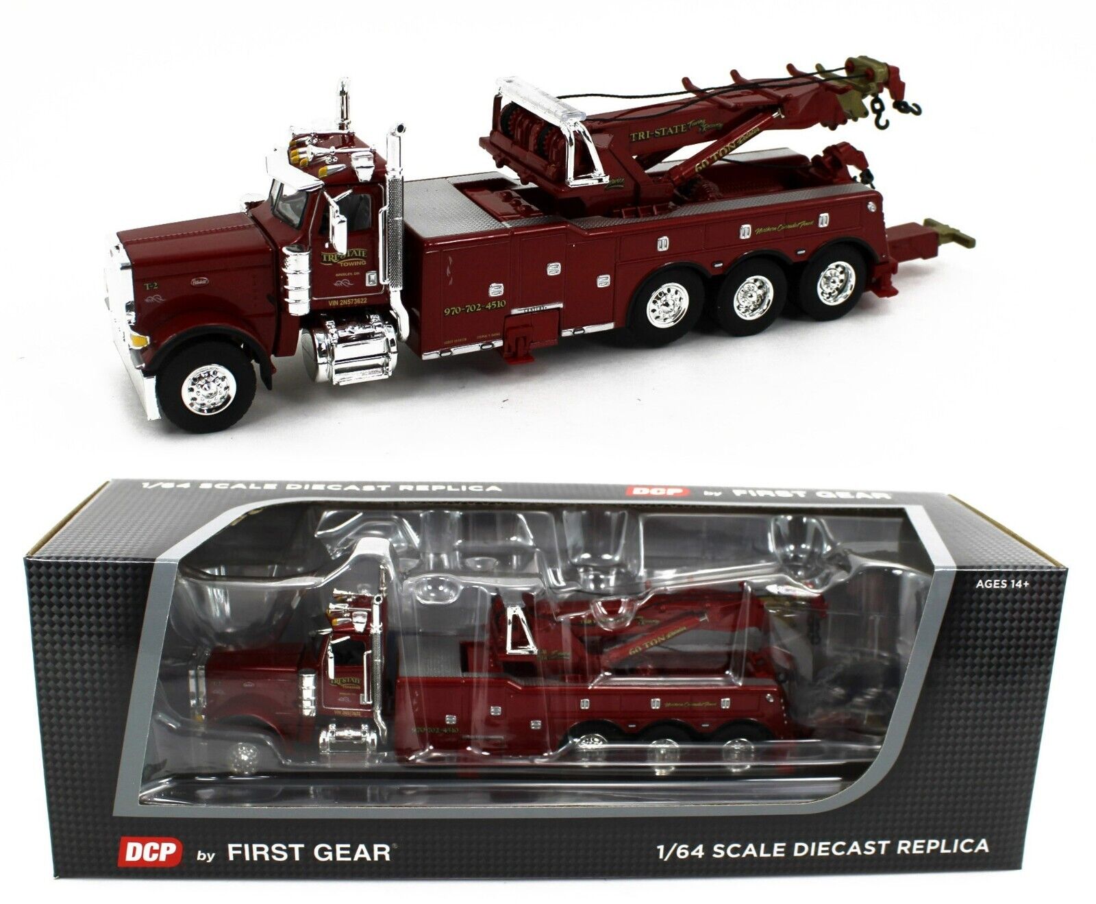 2024 DCP 1:64 *TRI-STATE* RED Peterbilt 389 CENTURY ROTATOR