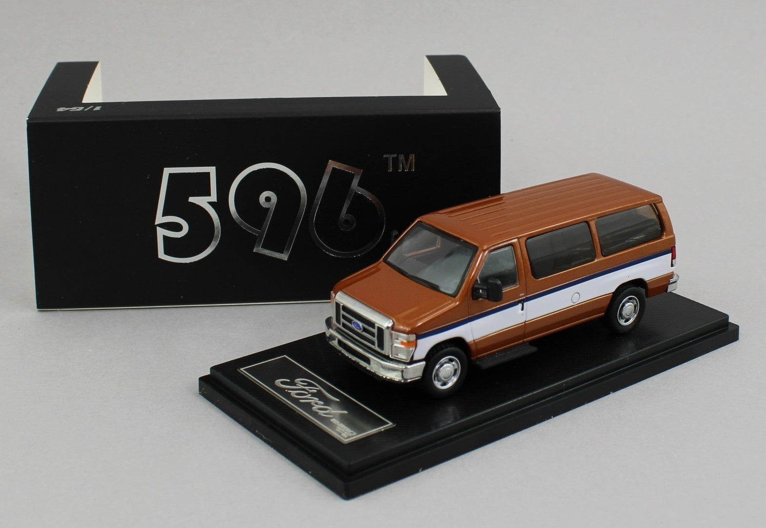 1:64 *596 DIECAST* COPPER & WHITE Ford E350 Econoline