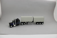 
              DCP 1:64 *BLACK & BLUE* Peterbilt 389 63" Midroof Container Trailer & Containers
            