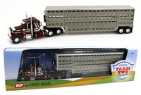 
              1:64 DCP 2024 NFTM *RED* Peterbilt 359 Flattop & Vintage Wilson Livestock NIB
            