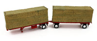 
              DCP 1:64 *RED* Peterbilt 389 w/Utility Dual 28½’ Hay Flatbed Trailers & Load
            