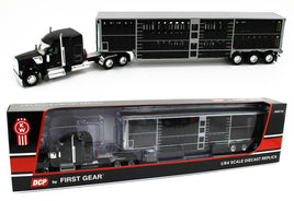 DCP 1:64 *BLACK* Kenworth W990 High Roof & WILSON LIVESTOCK TRAILER NIB