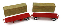 
              DCP 1:64 *RED* UTILITY Dual 28½ Hay Flatbed Pup Trailers w/HAY LOAD *NEW*
            