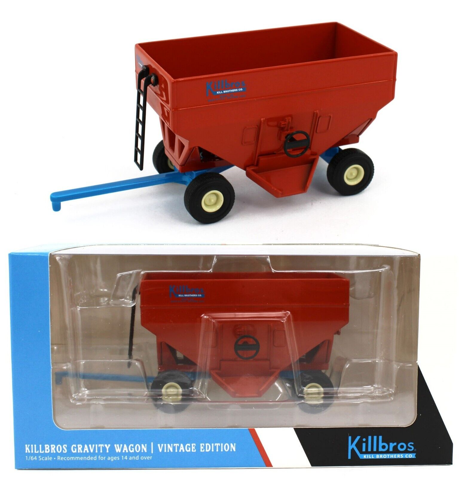 SpecCast 1:64 2023 KILLBROS 1113 Verde Con Carrello Grano E Pista &ndash; Nuovo In Scatola