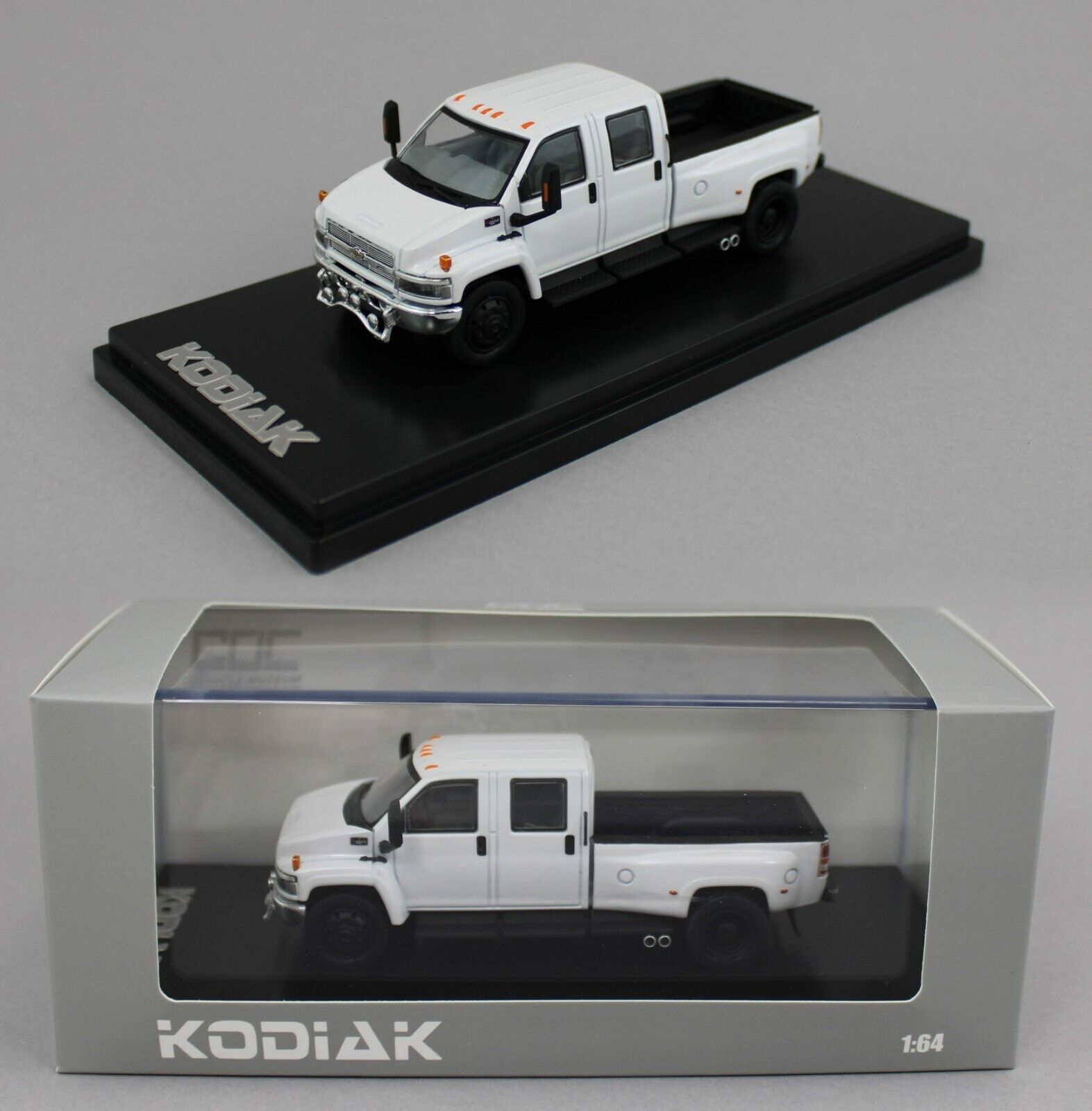 1:64 GOC *WHITE* Chevrolet KODIAK 4500 Crew Cab DUALLY Pickup
