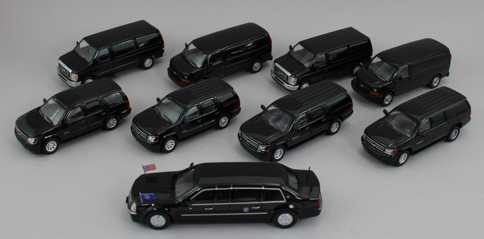 【HEC限定／9台セット】596 1/64 アメリカ大統領車隊 フルセット 1:64 *596 DIECAST* UNITED STATES PRESIDENTIAL MOTORCADE 9pc Set w