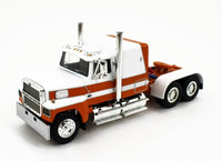 
              DCP 1:64 *WHITE & ORANGE* FORD LTL 9000 Flattop & Wilson Grain Trailer *NIB*
            