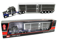 
              DCP 1:64 *GUN METAL BLUE* Kenworth W990 High Roof & WILSON LIVESTOCK TRAILER NIB
            