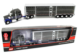 DCP 1:64 *GUN METAL BLUE* Kenworth W990 High Roof & WILSON LIVESTOCK TRAILER NIB