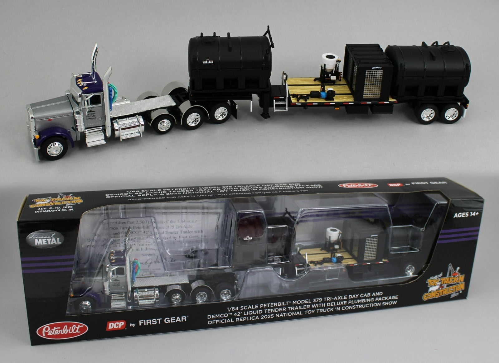 2025 DCP 1:64 *NTTC SHOW* Larson Farms Peterbilt 379 w/DEMCO