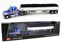 
              DCP 1:64 *BLUE & WHITE* FORD LTL 9000 Flattop & Wilson Grain Trailer *NIB*
            