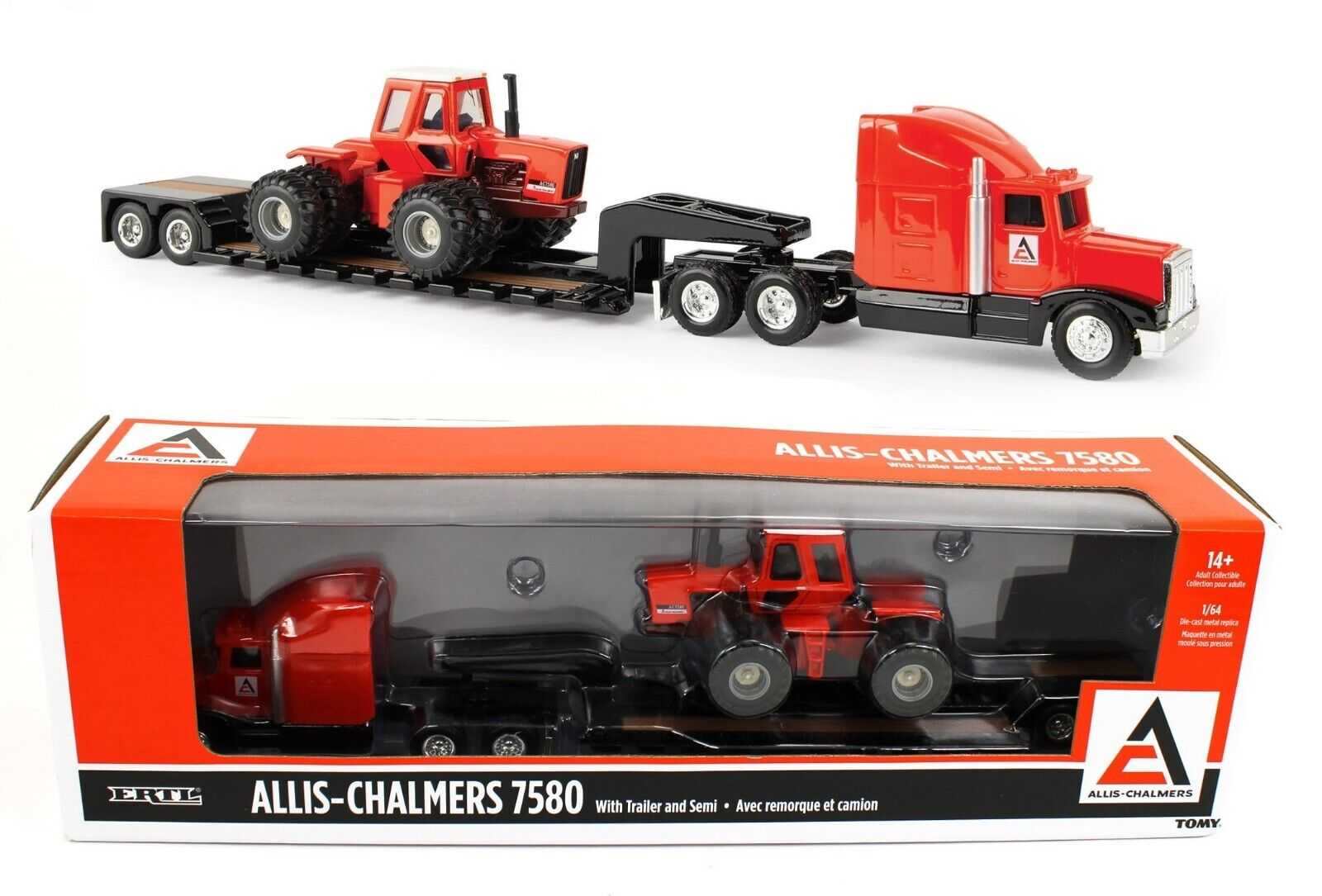 2024 ERTL 1:64 *ALLIS-CHALMERS* Semi Lowboy &Brown Belly AC 7580 w