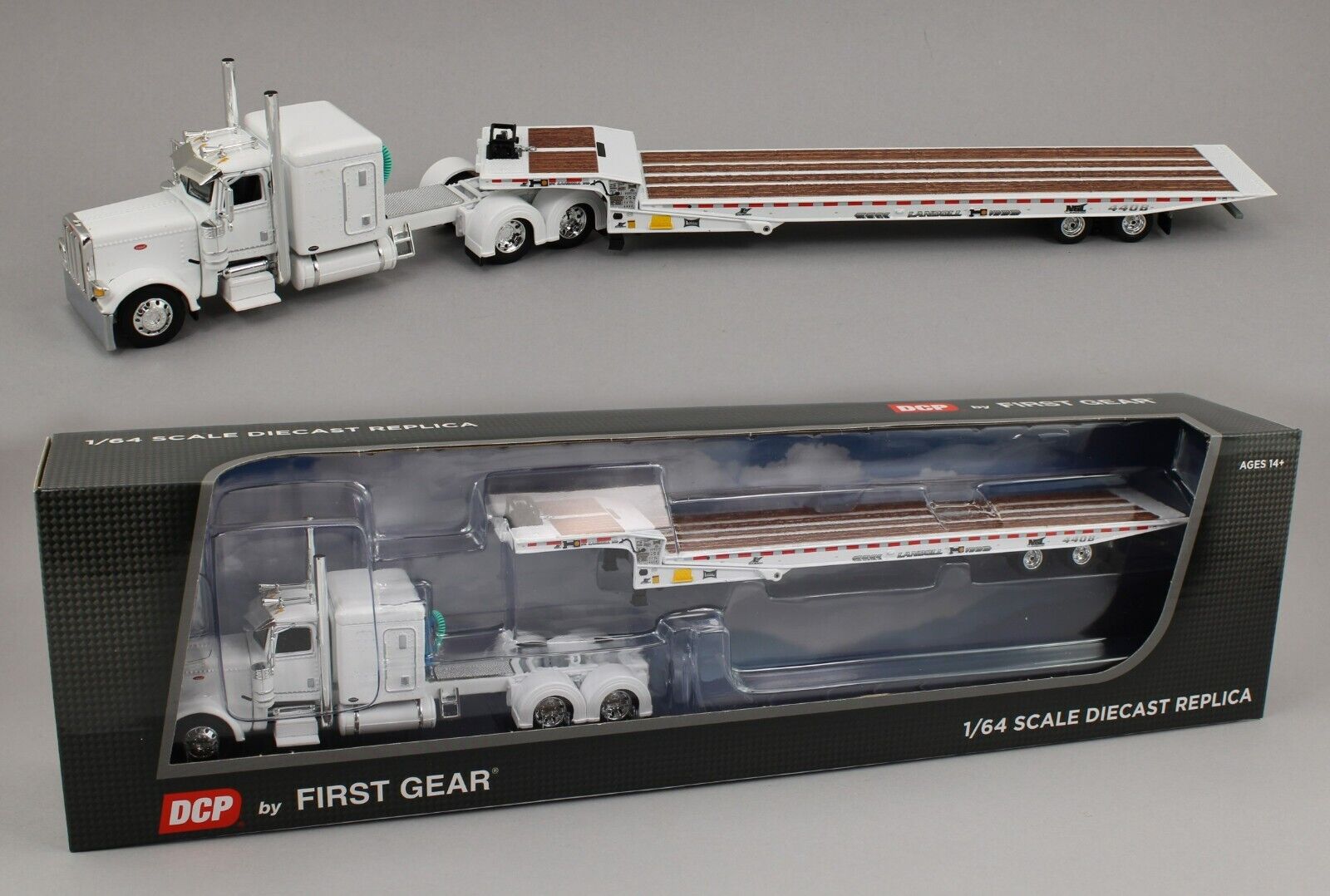 1／16トレーラー 1/64 Green & White Kenworth W990 with Spread Axle Reefer Trailer